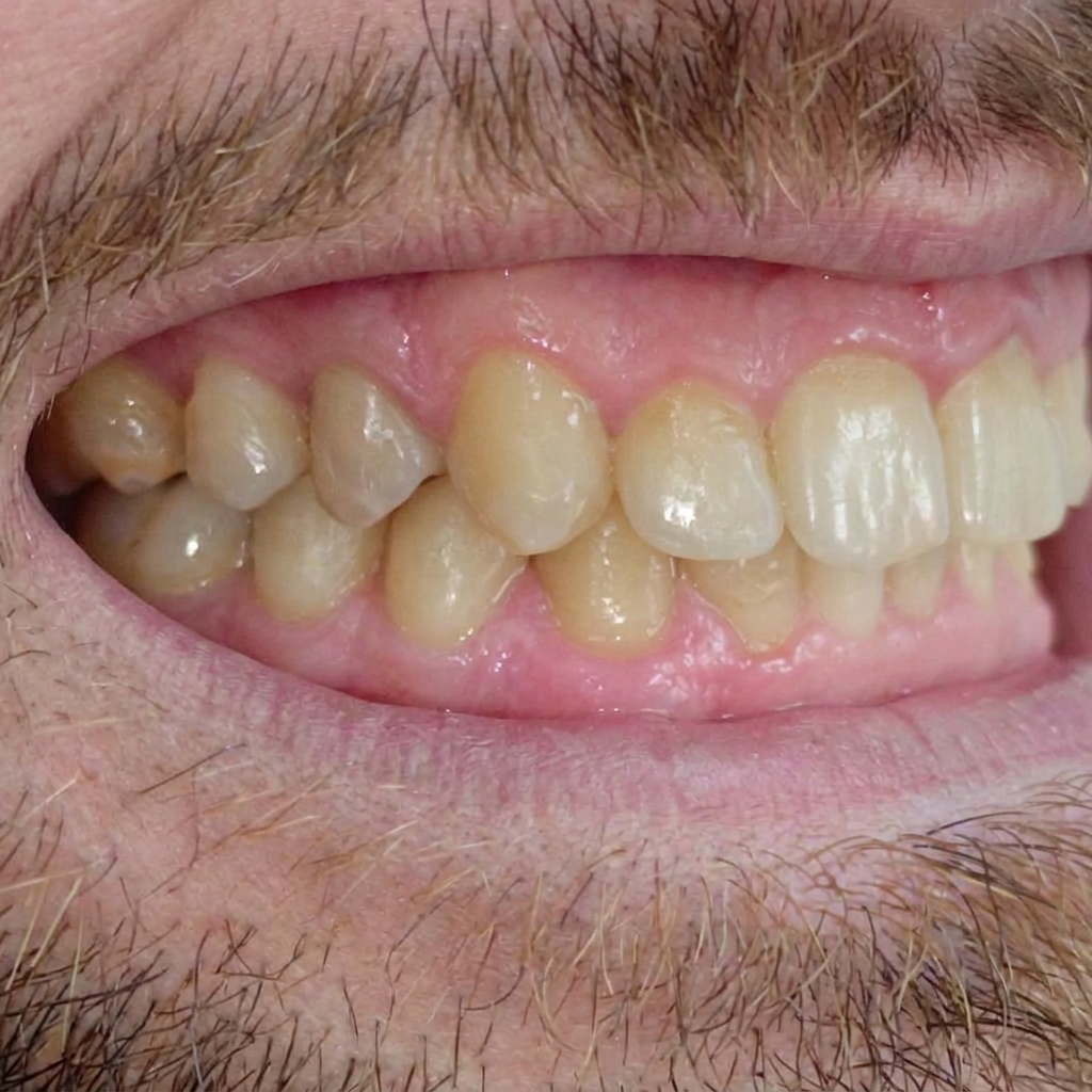 Случай 3, после лечения: элайнеры Invisalign и имплант