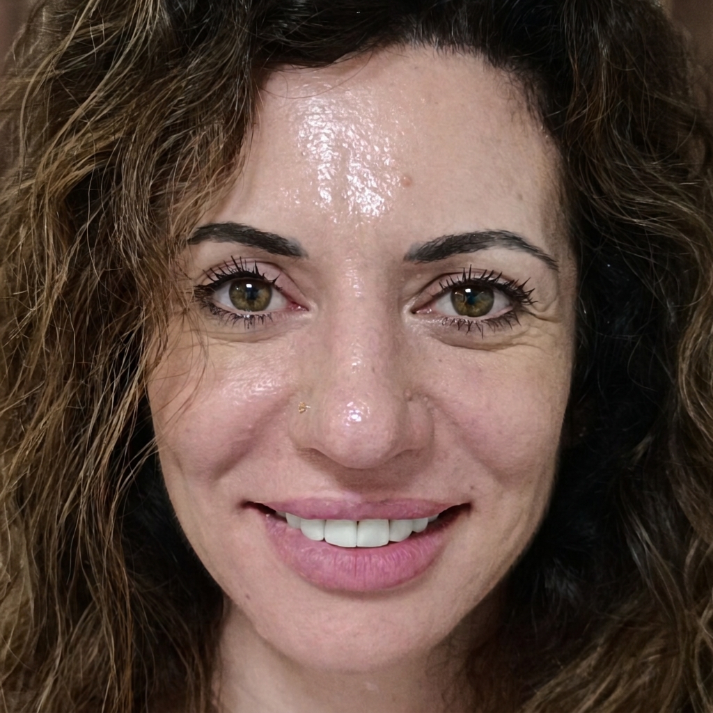 Случай 9, после лечения: элайнеры Invisalign и протезирование
